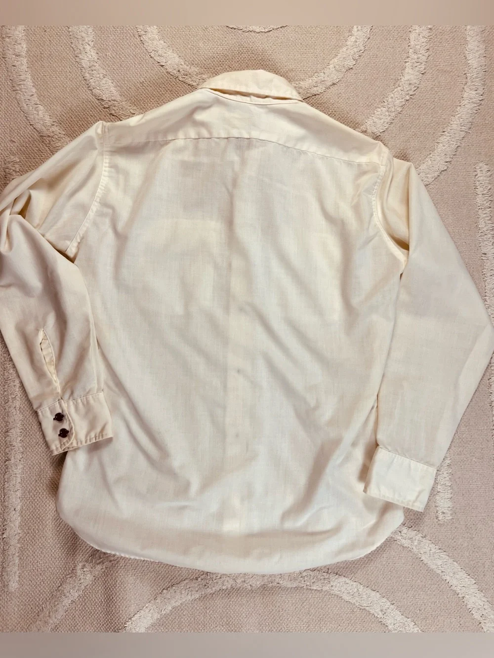 Vintage 70s Levi’s Saddleman Western Work Shirt – White Tab - Ivory Chambray – M
